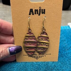 Anju Gold and Pink Artisan Earrings